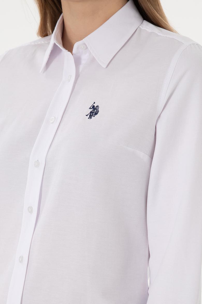 Kadın Beyaz Uzun Kollu Basic Gömlek - 50297002020