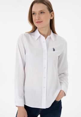 Kadın Beyaz Uzun Kollu Basic Gömlek - 50297002020