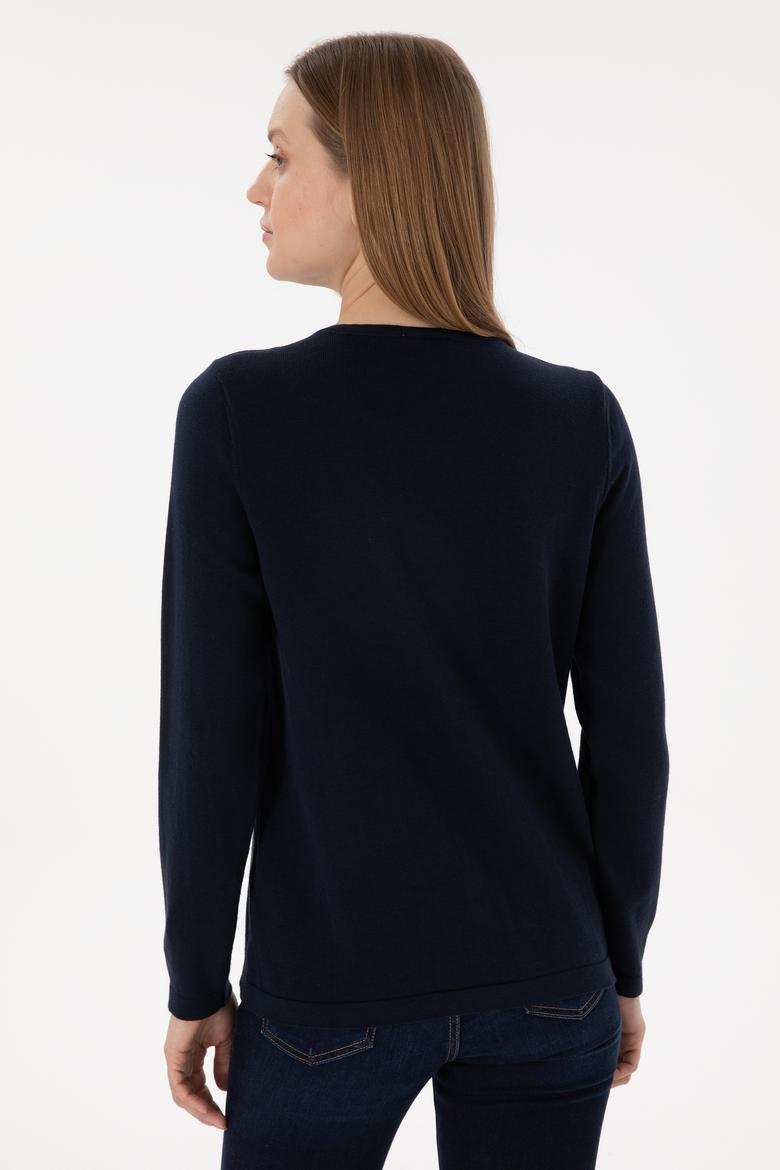 Kadın Lacivert Basic Triko Hırka - 50293537032