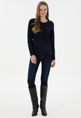 Kadın Lacivert Basic Triko Hırka - 50293537032