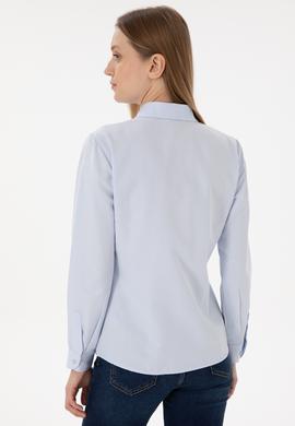Kadın Açık Mavi Uzun Kollu Basic Gömlek - 50297002004