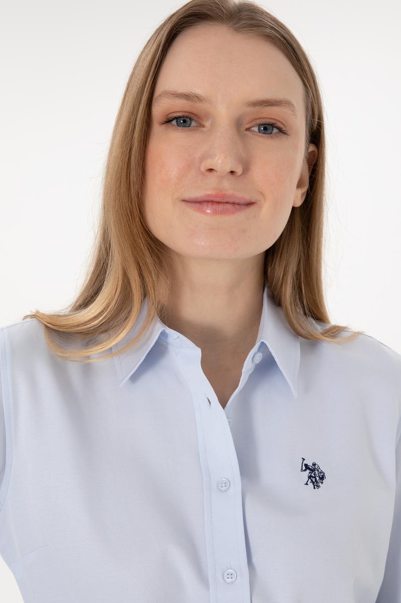 Kadın Açık Mavi Uzun Kollu Basic Gömlek