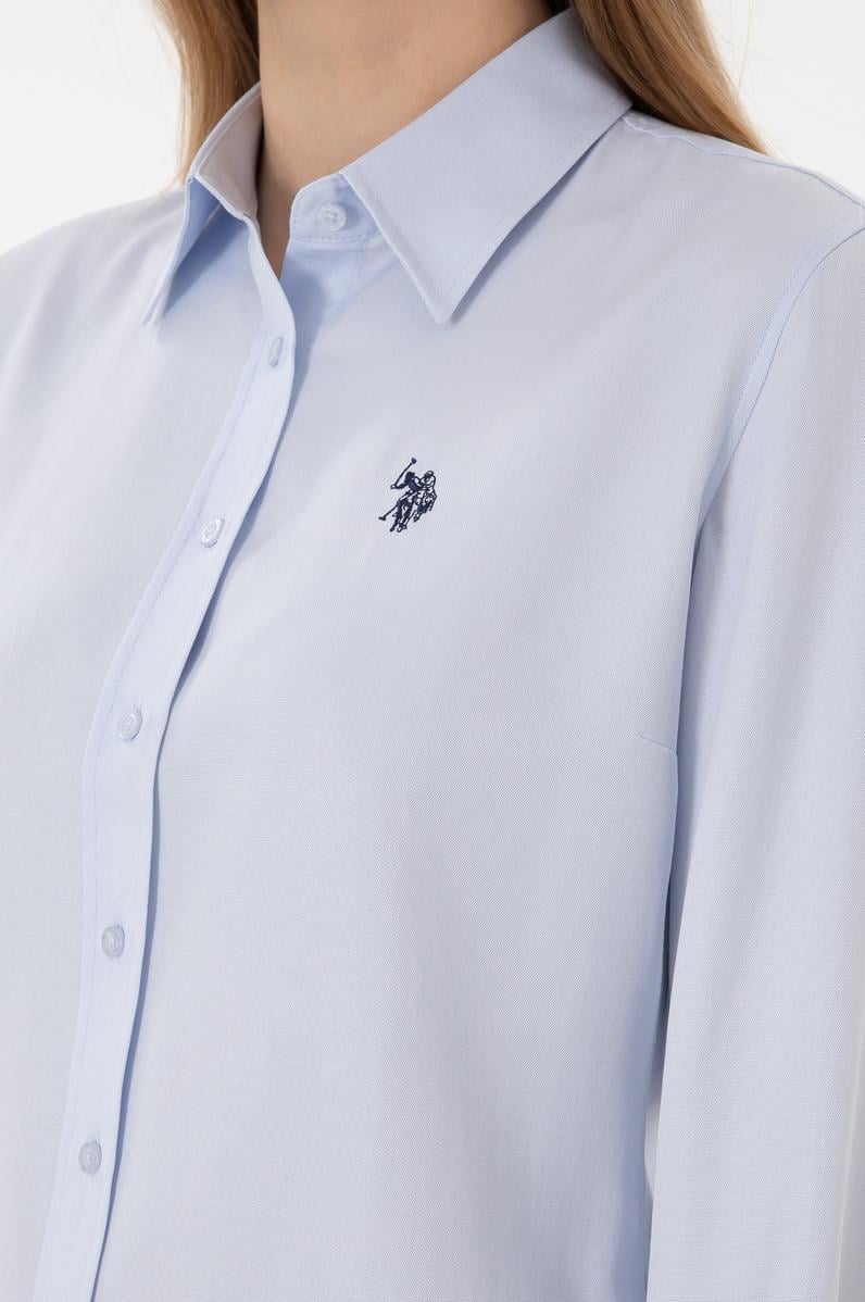 Kadın Açık Mavi Uzun Kollu Basic Gömlek