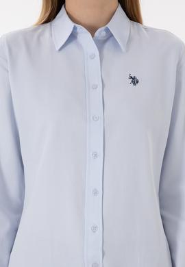 Kadın Açık Mavi Uzun Kollu Basic Gömlek - 50297002004