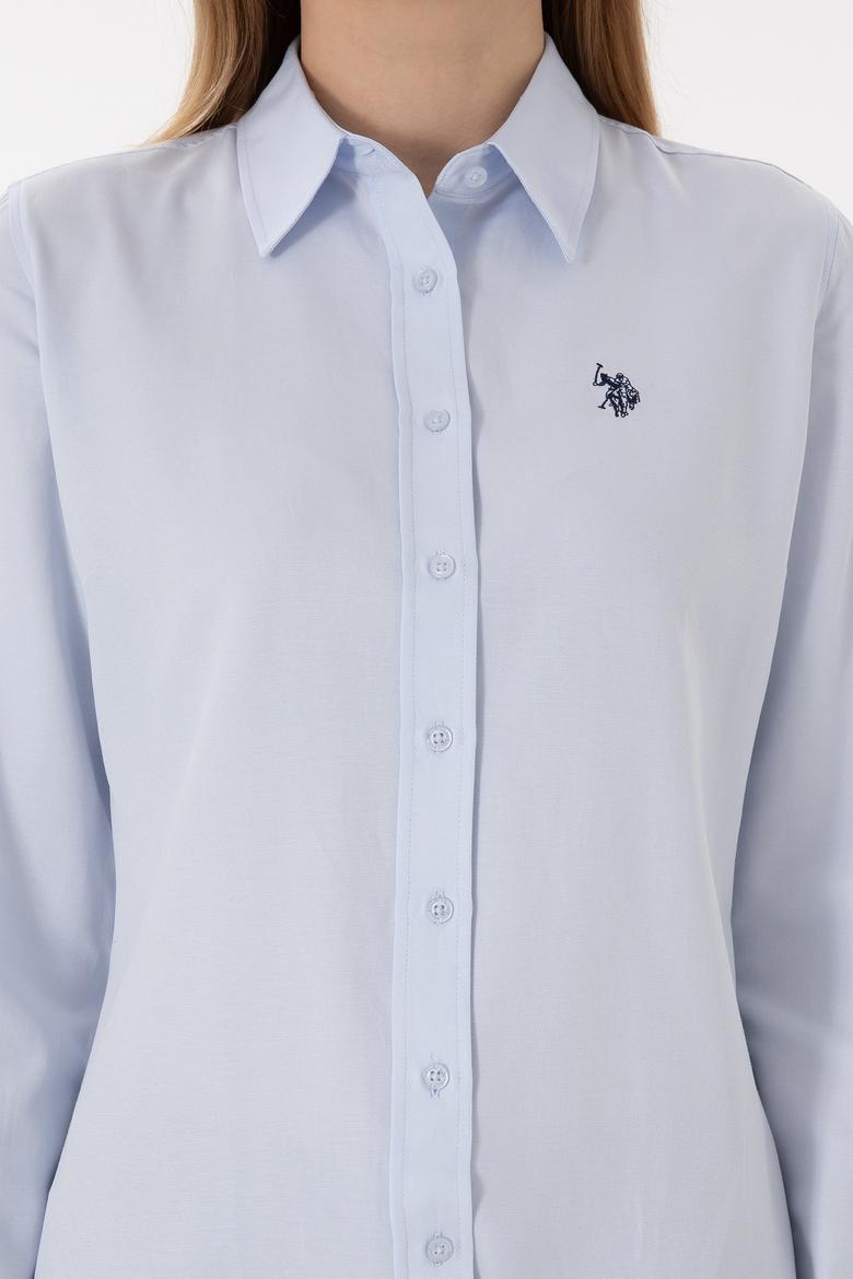 Kadın Açık Mavi Uzun Kollu Basic Gömlek - 50297002004