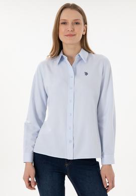 Kadın Açık Mavi Uzun Kollu Basic Gömlek - 50297002004