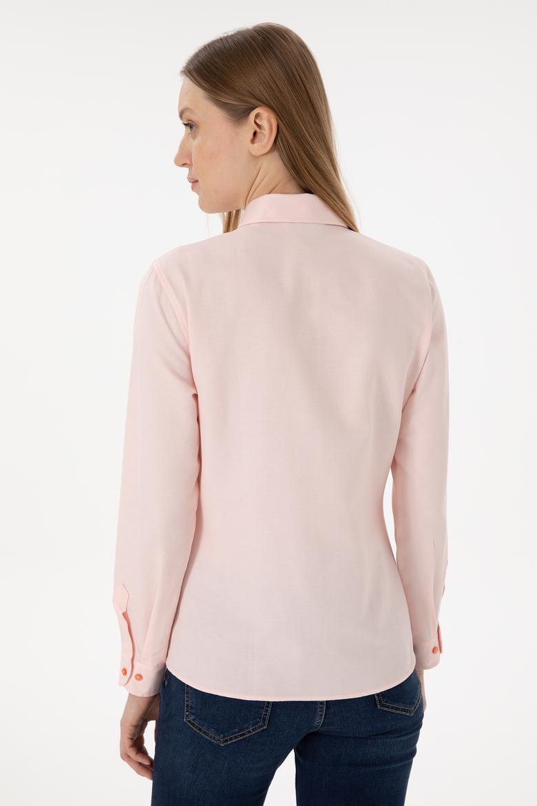 Kadın Somon Uzun Kollu Basic Gömlek - 50297002108