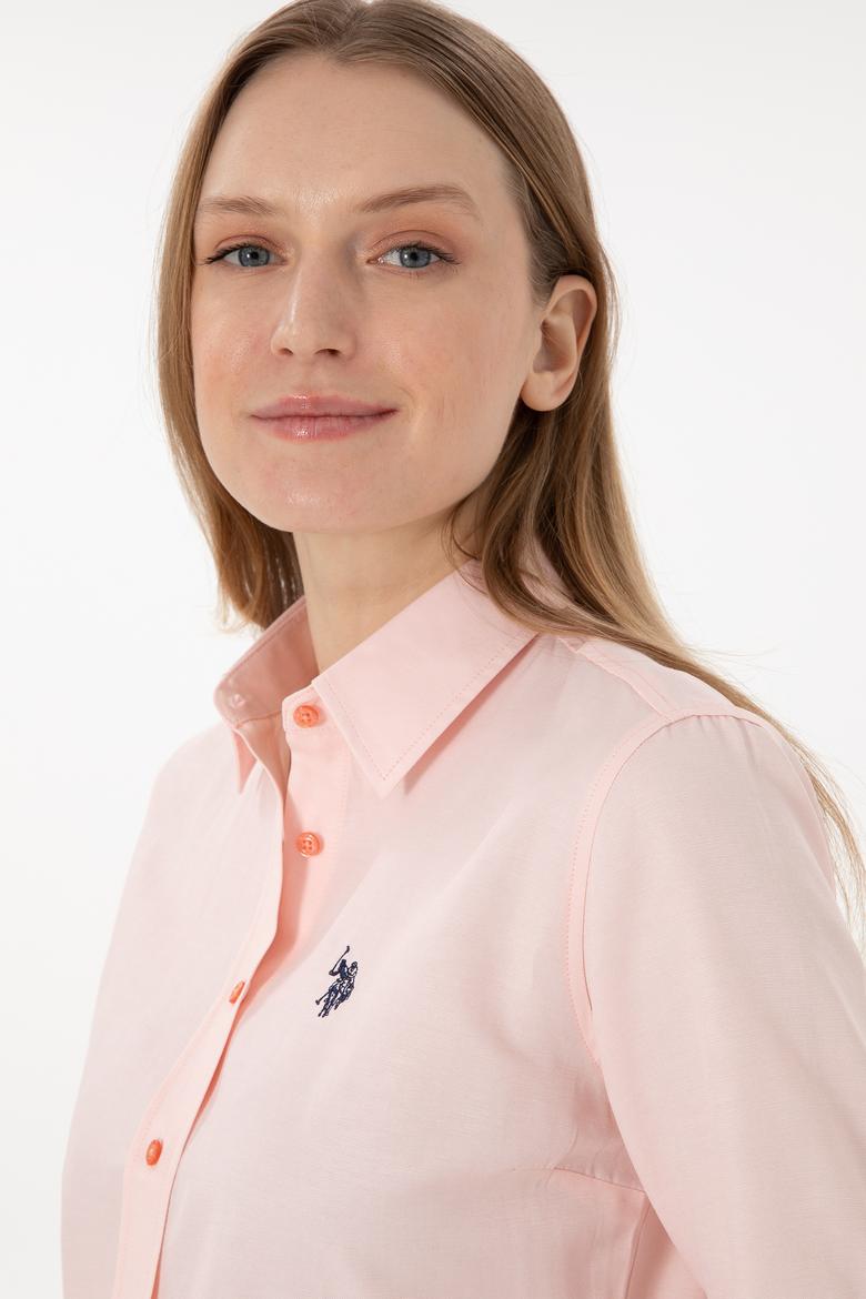 Kadın Somon Uzun Kollu Basic Gömlek - 50297002108