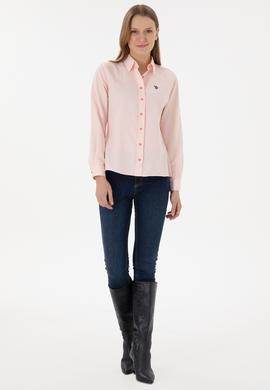 Kadın Somon Uzun Kollu Basic Gömlek - 50297002108