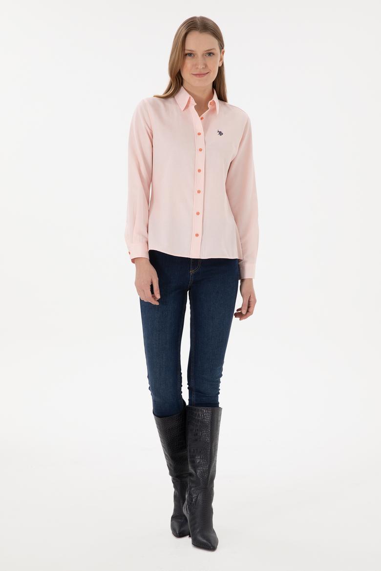 Kadın Somon Uzun Kollu Basic Gömlek - 50297002108