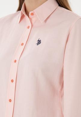 Kadın Somon Uzun Kollu Basic Gömlek - 50297002108