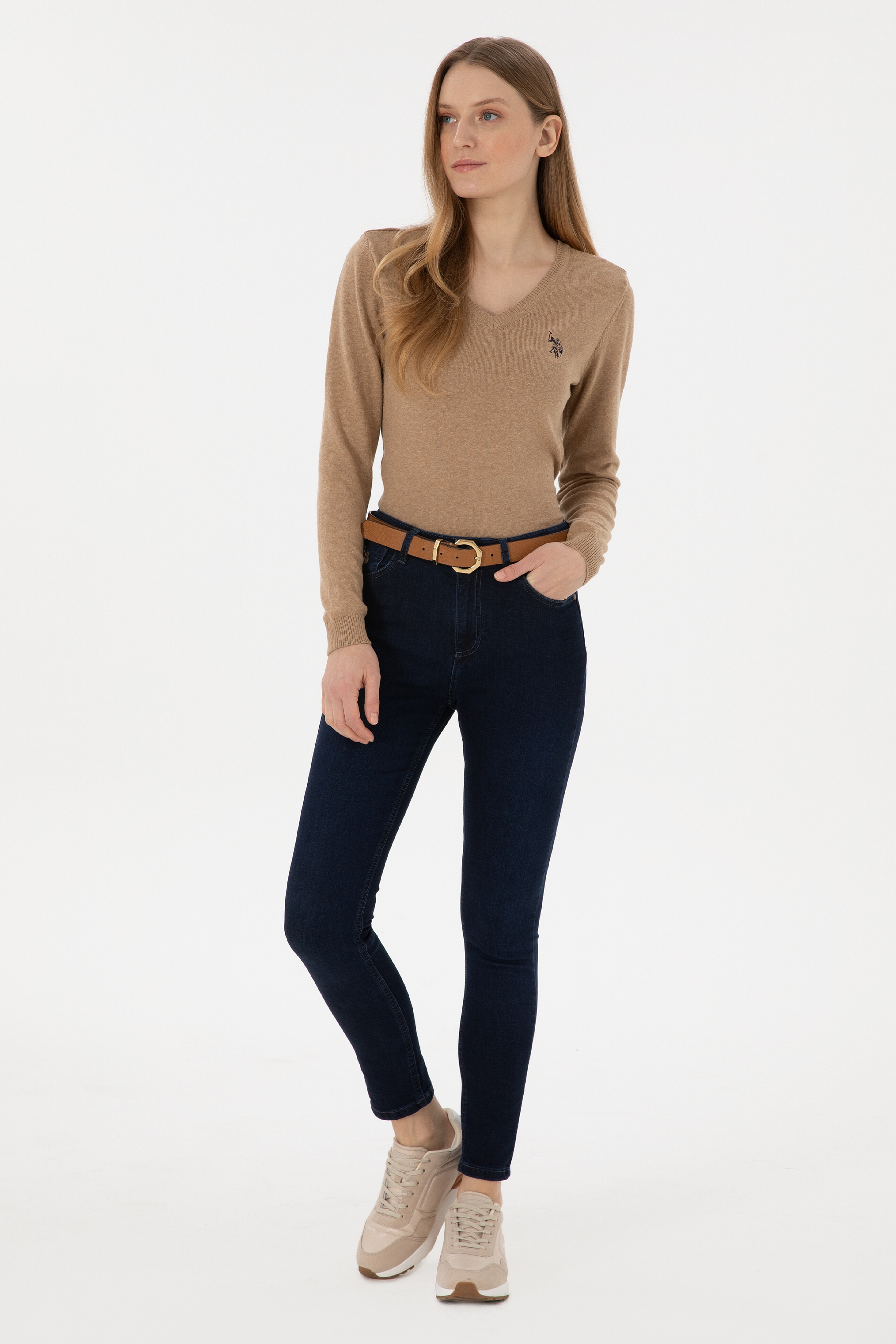 Kadın Mavi Skinny Fit Jean Pantolon - Image 3