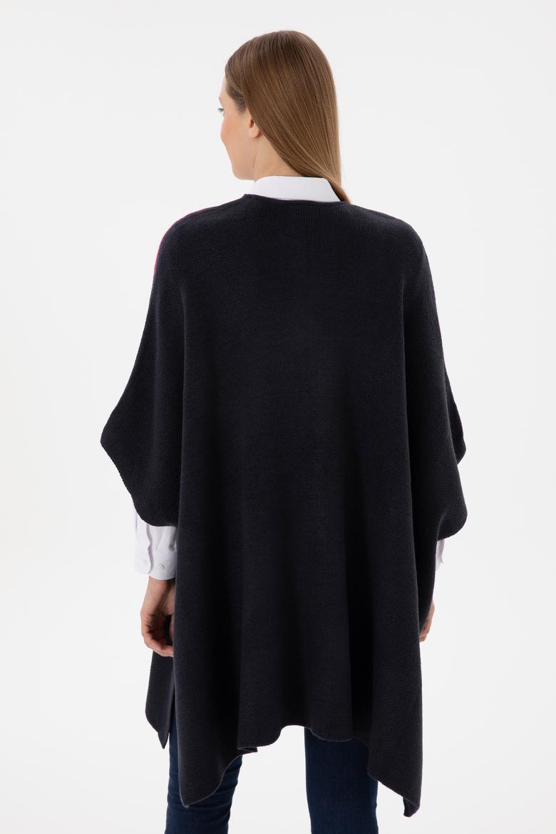 Kadın Lacivert Triko Panço - 50293029003