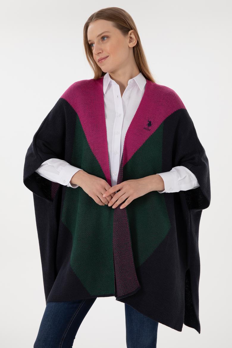 Kadın Lacivert Triko Panço - 50293029003