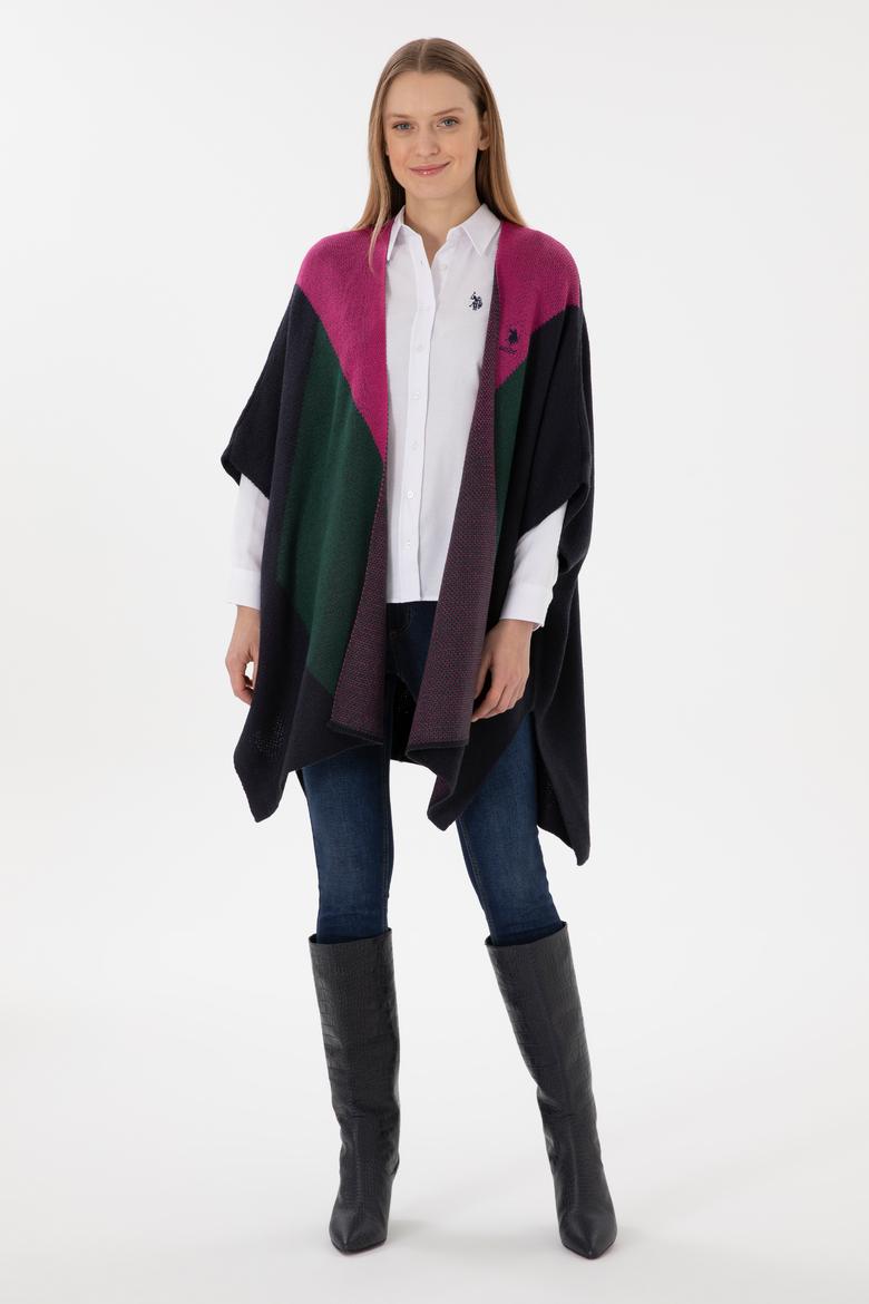 Kadın Lacivert Triko Panço - 50293029003