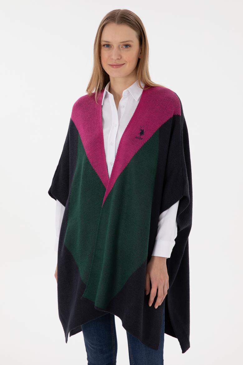 Kadın Lacivert Triko Panço