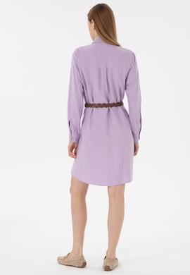 Kadın Lila Mini Boy Dokuma Elbise - 50301228066