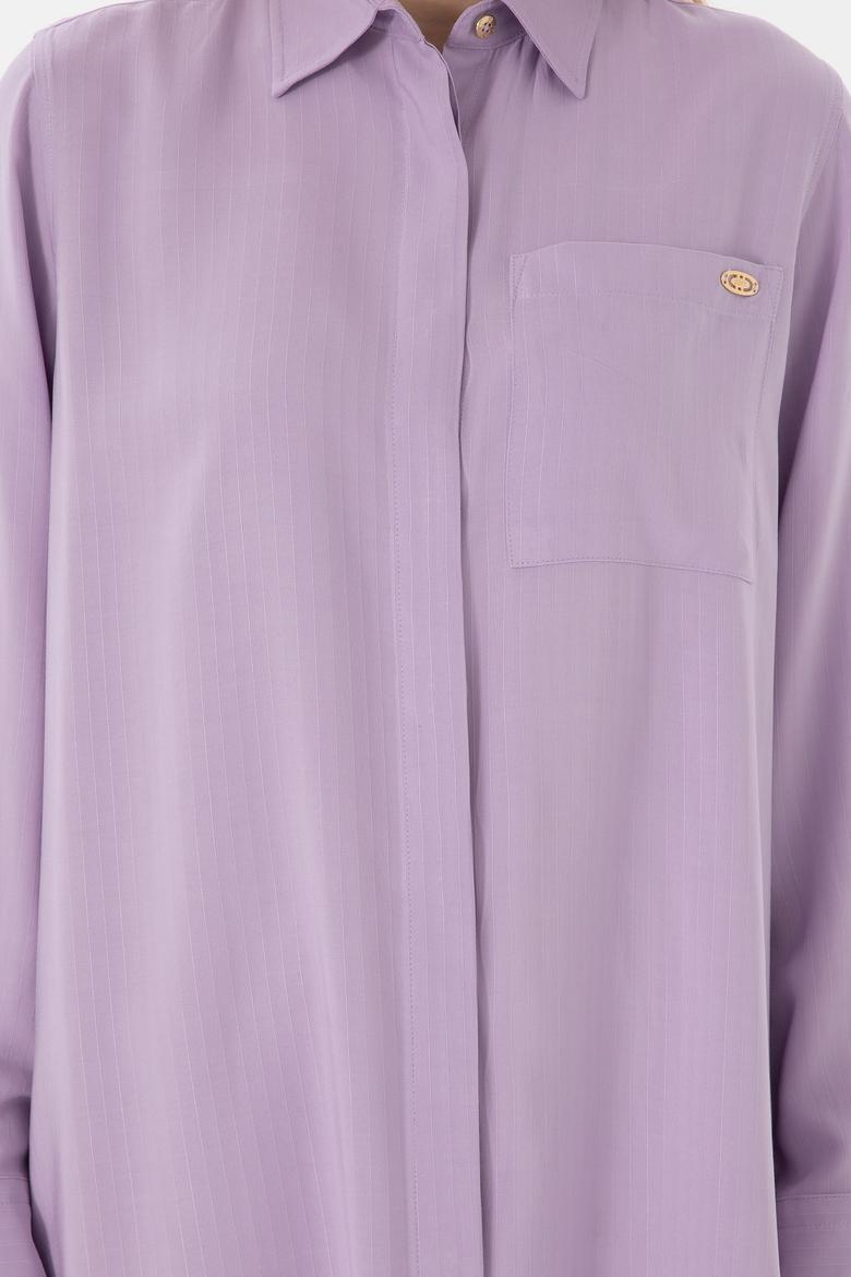 Kadın Lila Mini Boy Dokuma Elbise - 50301228066