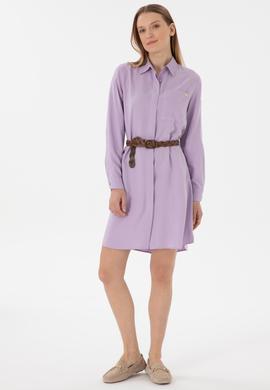 Kadın Lila Mini Boy Dokuma Elbise - 50301228066