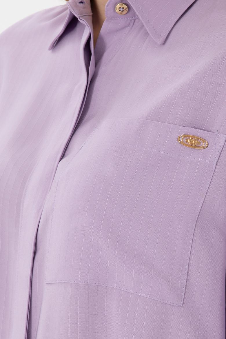 Kadın Lila Mini Boy Dokuma Elbise - 50301228066