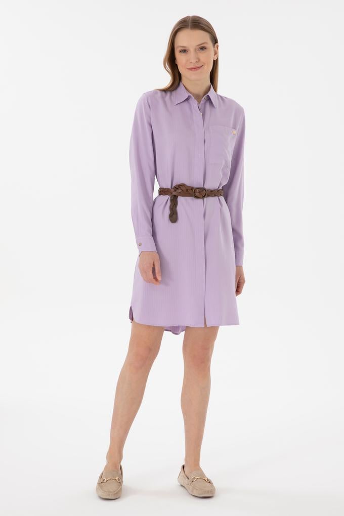 Kadın Lila Mini Boy Dokuma Elbise