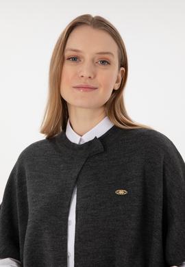 Kadın Antrasit Triko Panço - 50293013002