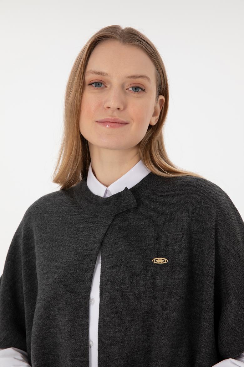 Kadın Antrasit Triko Panço - 50293013002