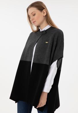 Kadın Antrasit Triko Panço - 50293013002