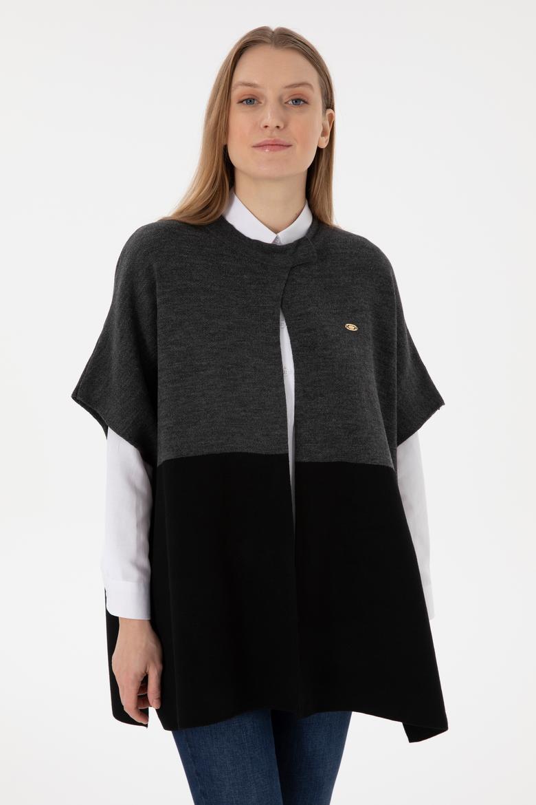 Kadın Antrasit Triko Panço