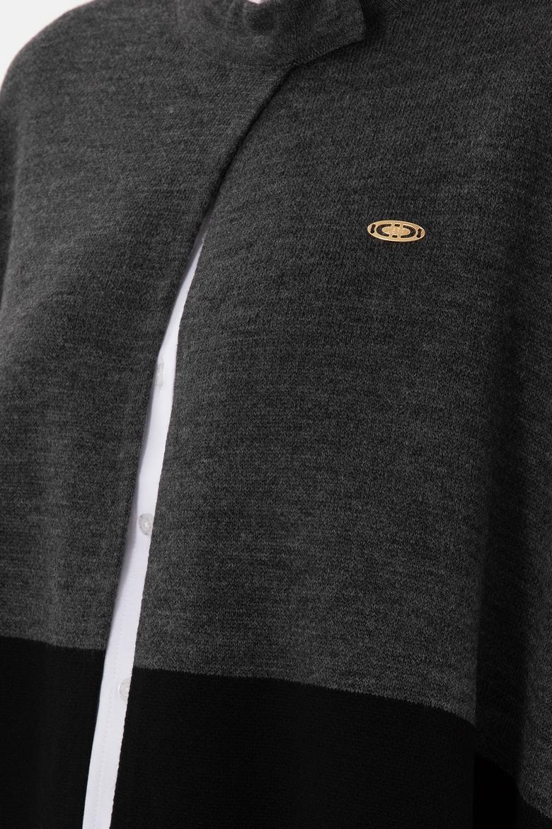 Kadın Antrasit Triko Panço - 50293013002