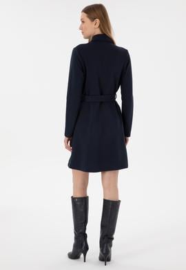 Kadın Lacivert Gömlek Örme Elbise - 50292423005