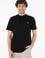 Erkek Regular Fit Hakim Yaka Siyah Basic Tişört