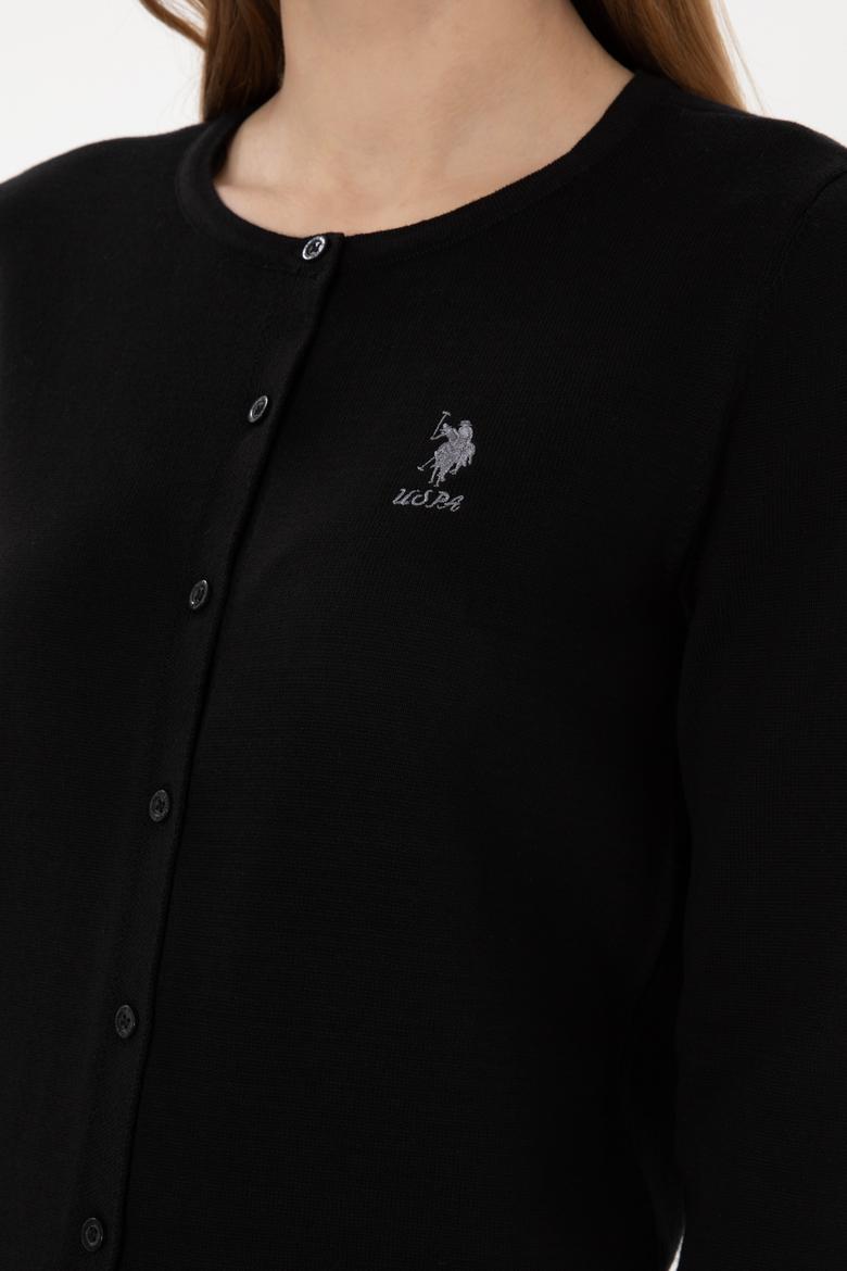 Kadın Siyah Basic Triko Hırka - 50293537039