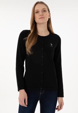 Kadın Siyah Basic Triko Hırka - 50293537039