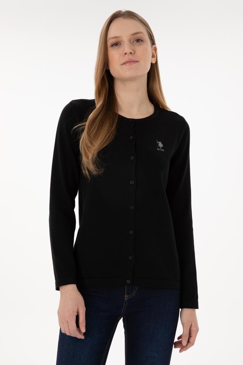 Kadın Siyah Basic Triko Hırka