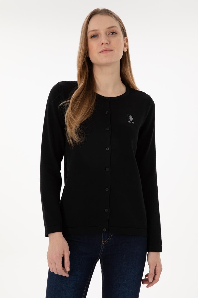 Kadın Siyah Basic Triko Hırka