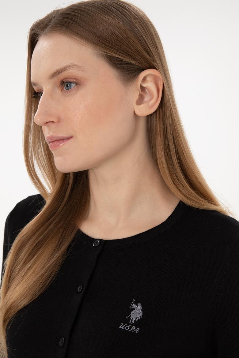 Kadın Siyah Basic Triko Hırka - 50293537039