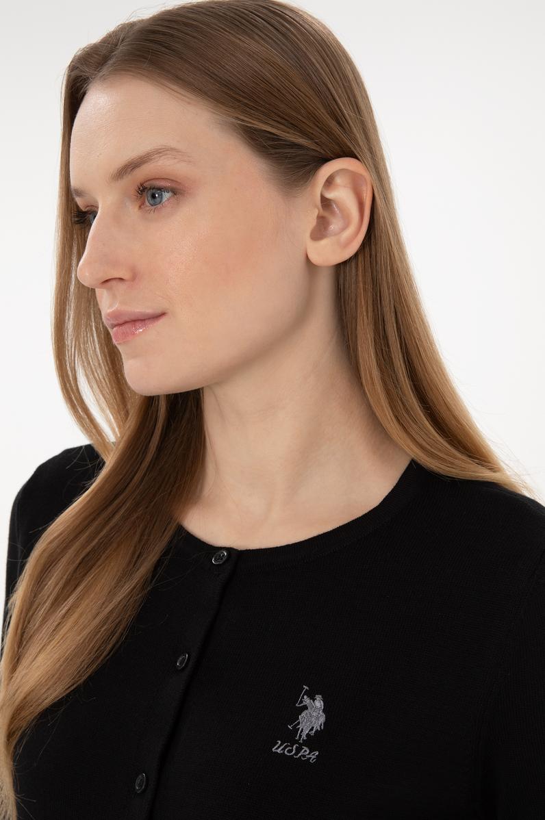 Kadın Siyah Basic Triko Hırka