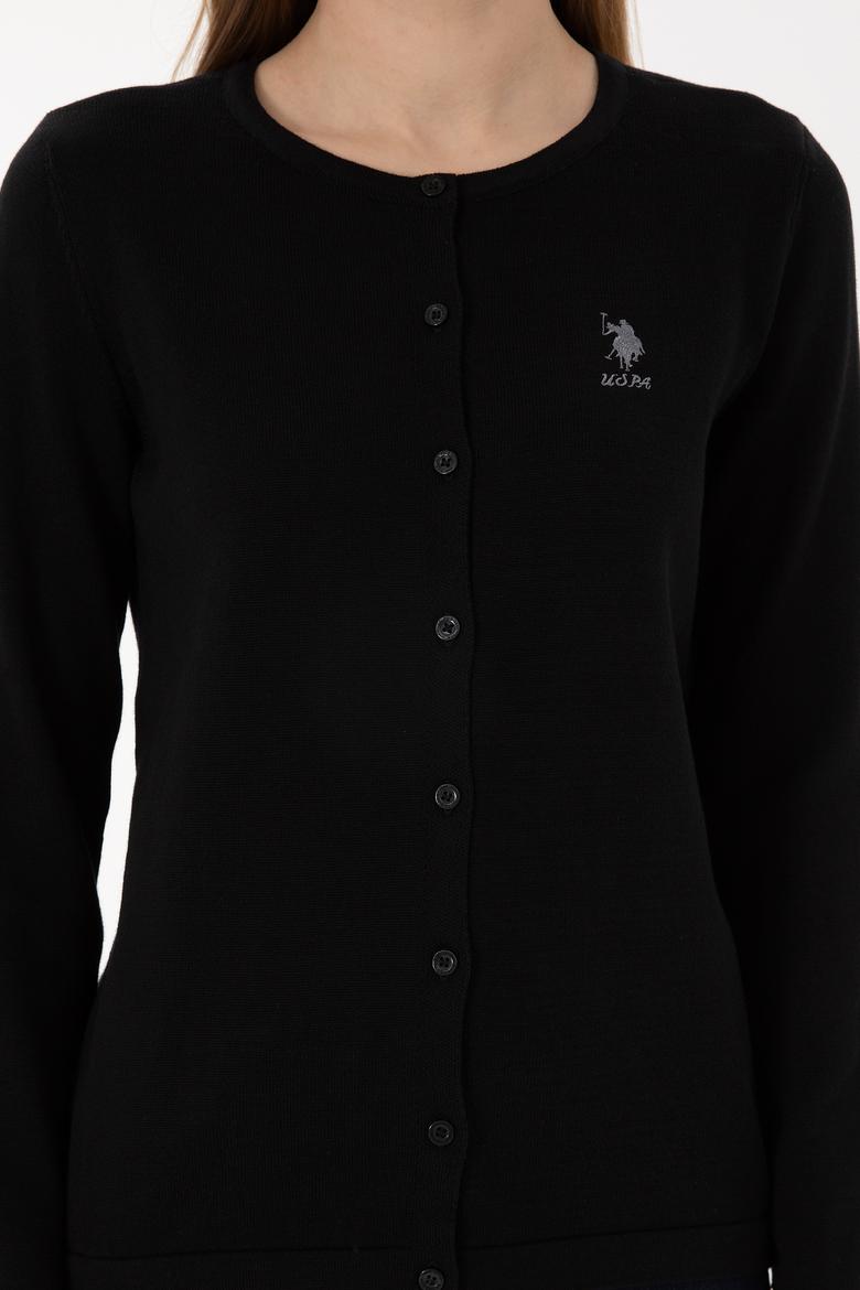 Kadın Siyah Basic Triko Hırka - 50293537039