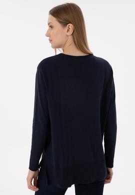 Kadın Lacivert Bisiklet Yaka Basic Kazak - 50293510010