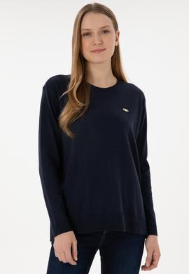 Kadın Lacivert Bisiklet Yaka Basic Kazak - 50293510010