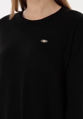 Kadın Siyah Bisiklet Yaka Basic Kazak - 50293510031