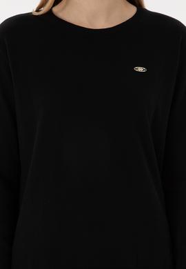 Kadın Siyah Bisiklet Yaka Basic Kazak - 50293510031