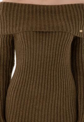 Kadın Haki Midi Boy Triko Elbise - 50293031013