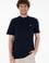 Erkek Regular Fit Hakim Yaka Lacivert Basic Tişört