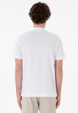 Erkek Regular Fit Hakim Yaka Beyaz Basic Tişört - 50305914001