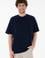 Erkek Oversize Fit Bisiklet Yaka Lacivert Tişört