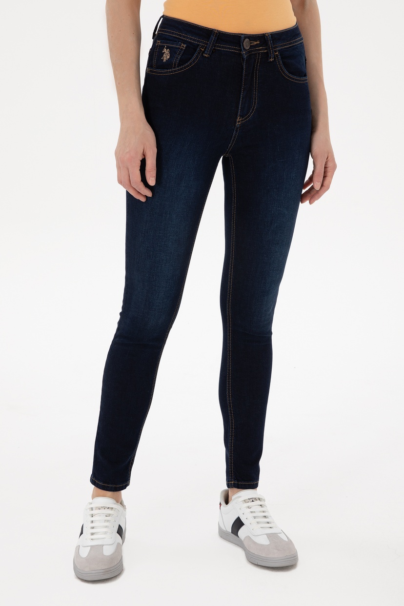 Kadın Koyu Mavi Skinny Fit Jean Pantolon