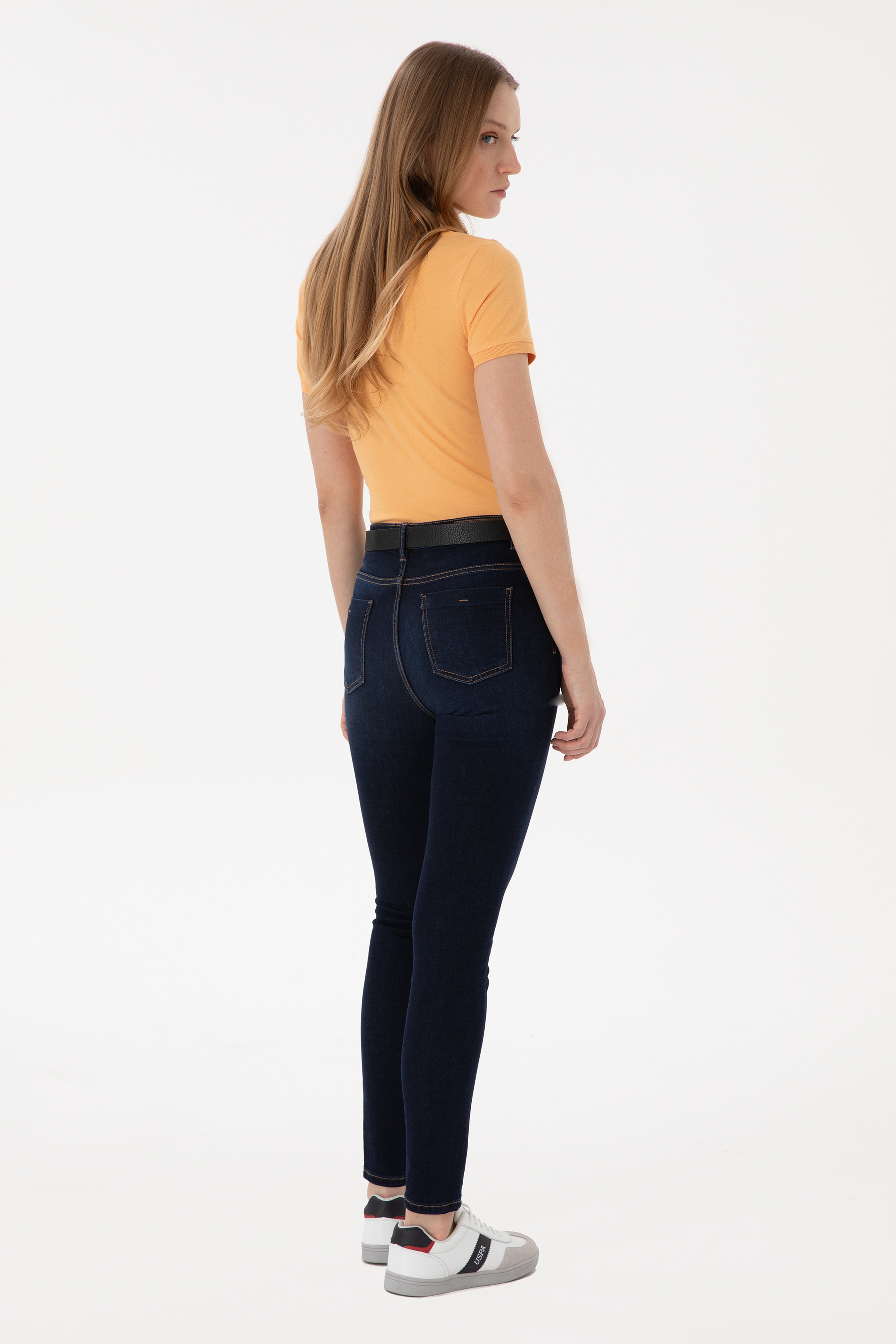 Kadın Koyu Mavi Skinny Fit Jean Pantolon - Image 4