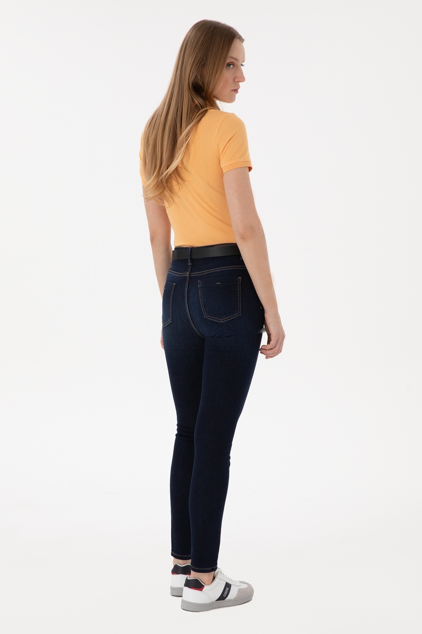 Kadın Koyu Mavi Skinny Fit Jean Pantolon